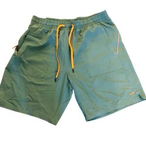 Unipro Technical Quick Dry Men's Athletic Shorts Green Drawstring Pockets Size L